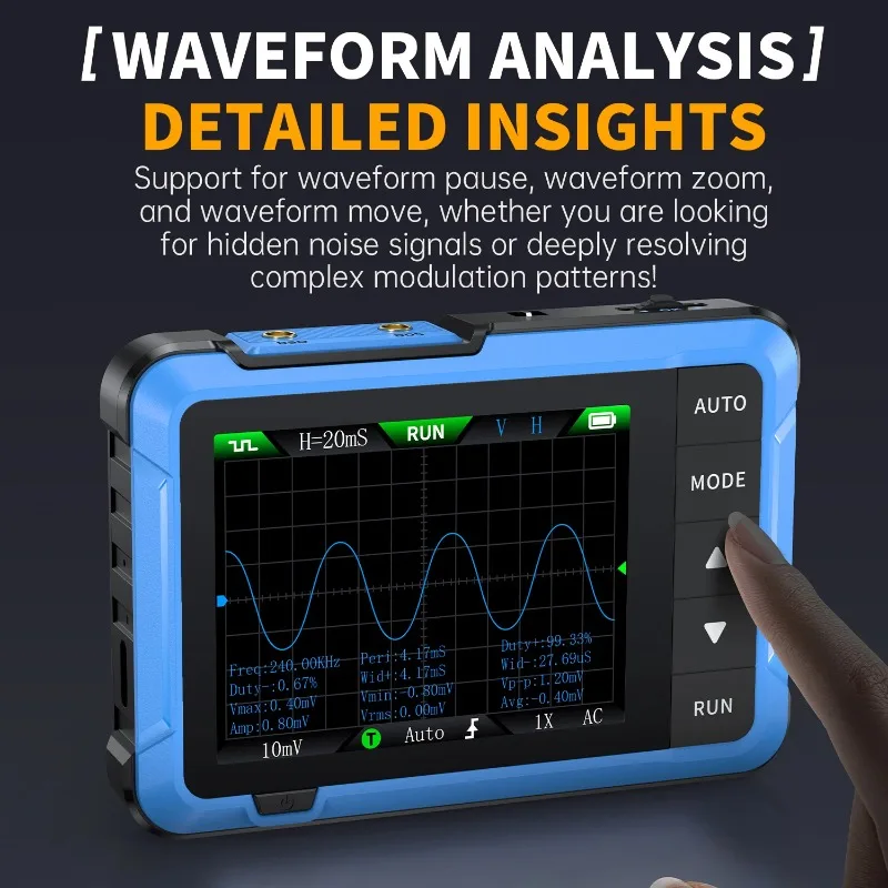 New DSO510 Mini Handheld Digital 2-in-1 Oscilloscope Portable 48MS/s 10MHz Bandwidth Electronic Maintenance