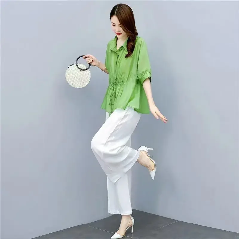 

Summer 2025 Pant Sets for Women 2 Pieces Fashion Clothing Sales Comfortable Y2k Streetwear Promotion Clothes Full Trousers Woman
