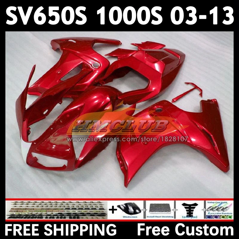 SV650S Kit For SUZUKI Pearl red SV650 1000 2003 2004 2005 2006 2007 2008 21No.36 SV1000S SV 650S 1000S 09 10 11 12 13 Fairing