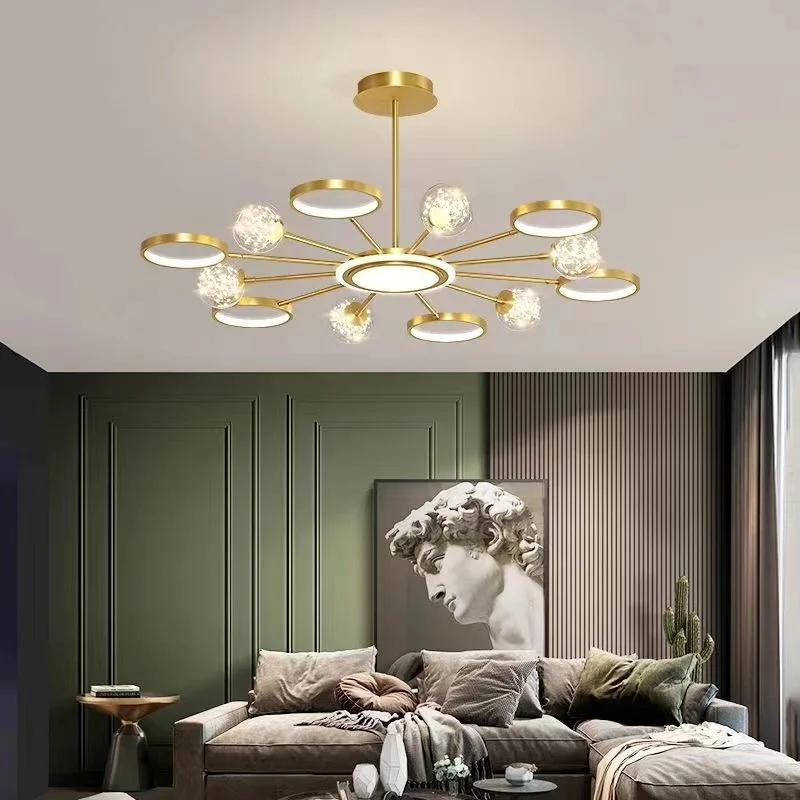 Modern minimalist living room starry led chandelier Nordic creative bedroom restaurant new ceiling lamp decoration