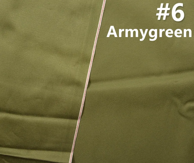 9.2oz Armygreen Selvedge Denim Shirting Fabric Selvage Jeans Cloth Material Wholesale W181514