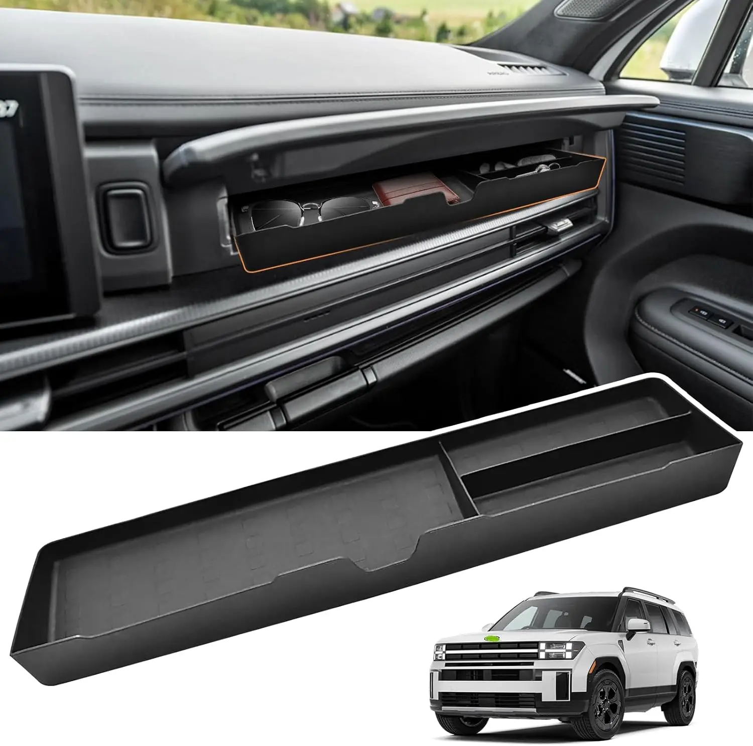 

For Hyundai Santa Fe 2024+ Passenger Storage Organizer Tray 2025 Glove Box Storage Organizer Tray for Santa Fe Accessories