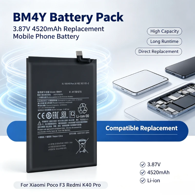 3.87V 4520mAh Replacement Mobile Phone Battery  BM4Y for Xiaomi Poco F3 Redmi K40 Pro