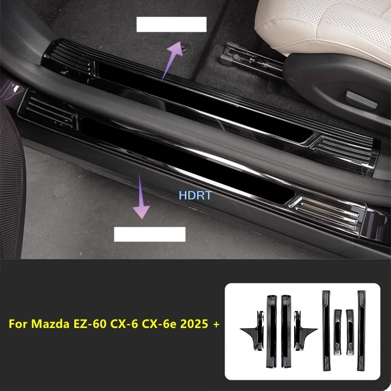 

Для Mazda EZ-60 EZ60 CX-6 CX6 CX-6e CX6e 2025 + задний бампер автомобиля, защита багажника, порог, накладка на порог, педаль приветствия