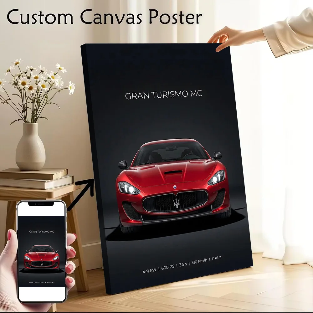 Sports Car Gran Turismo MC Poster Canvas Wall Art Personalized Print Modern Painting Perfect Gift for Living Room Decorations