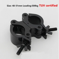 Double Dual Swivel Truss Hook Clamp 500KG Heavy Duty Pipe Gripper O LIGHT HOOK Fit 2Inch Tube With Plating Black Trussing Stand