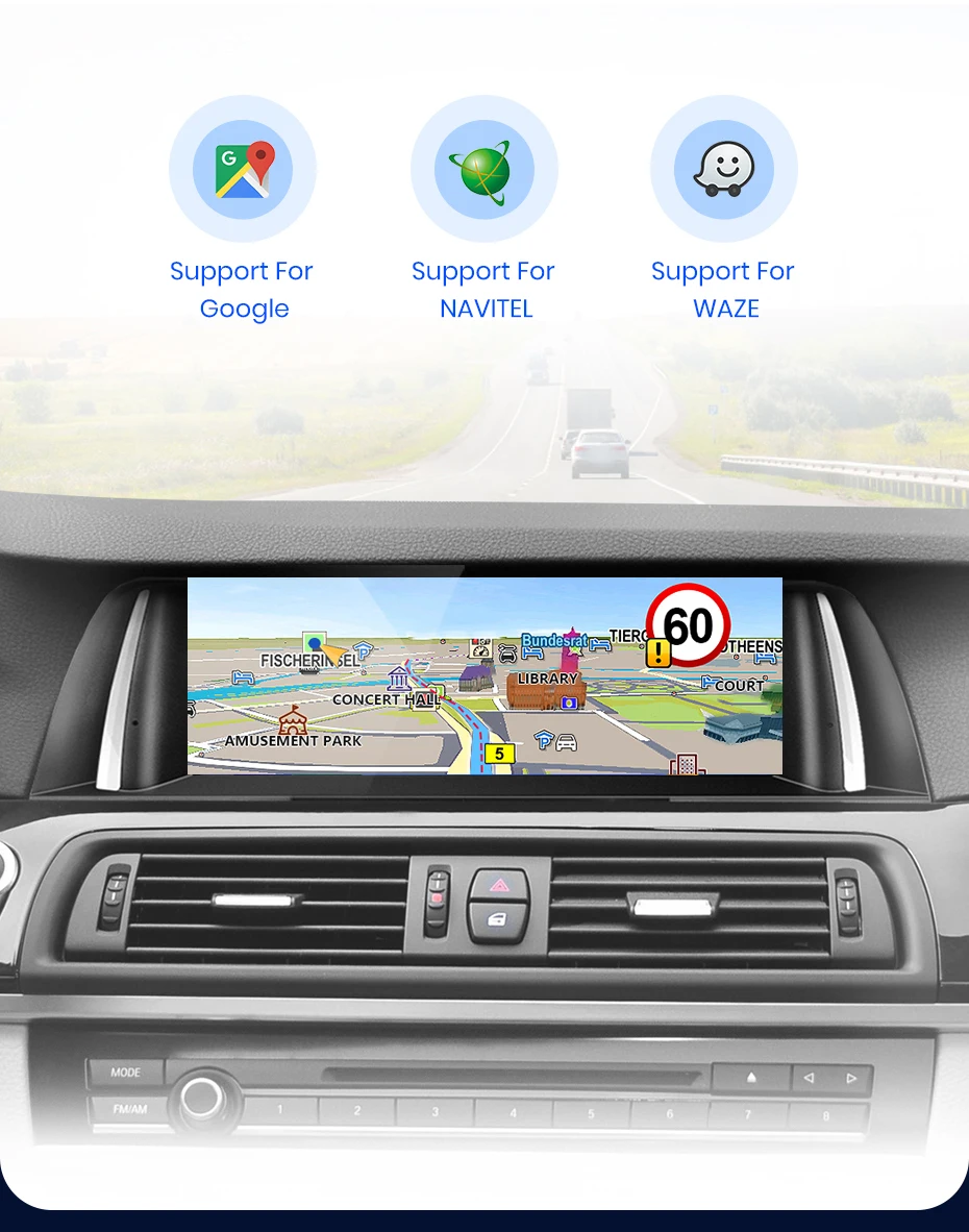 Junsun Kabelloses CarPlay und Android Auto Autoradio für BMW 5er F10 F11 2011-2017 CIC NBT Intelligentes System Stereo GPS-Navigation – Detail 15