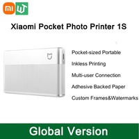 Global Version Xiaomi Mini Bluetooth Wireless Connection Photo Printer 1S Thermal Printing AR Video ZINK Self-adhesive Color 