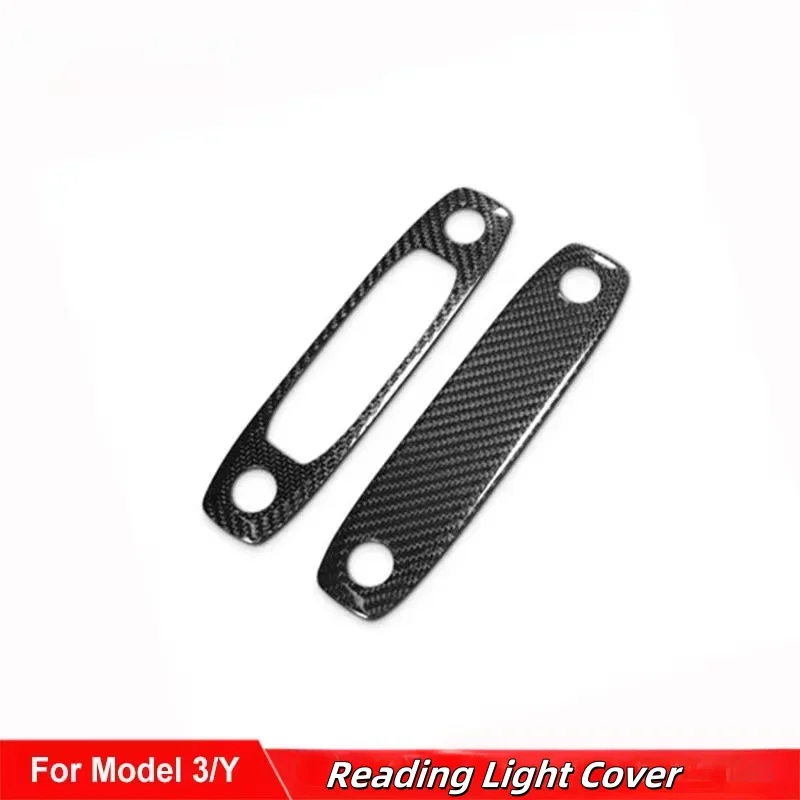 

Two-piece Carbon Fiber For Tesla Model 3 / Model Y Accessories 2017-2022 Reading Light Stickers Car Accessories Interior Parts