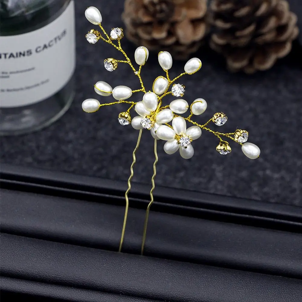 Plait Hair Pearl Wedding Bride U-Shape Hair Jewelry Bride Hairpin Hair Clip Pearl Hairpin Headdress