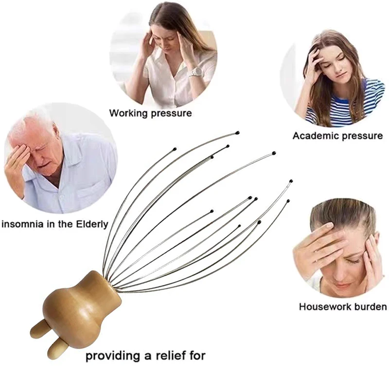 1PCS Head Massager Head Scratching Octopus Scalp 12 Paw Non Soul Extractor Divine Head Relaxing For Extracting Hair Healthy Care