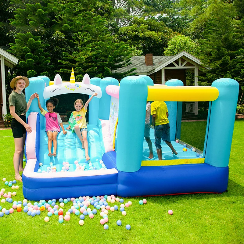 Indoor And Outdoor Inflatable Bounce House With Blower, Suitable For Children's Parties, Birthday Party Inflatable Castle