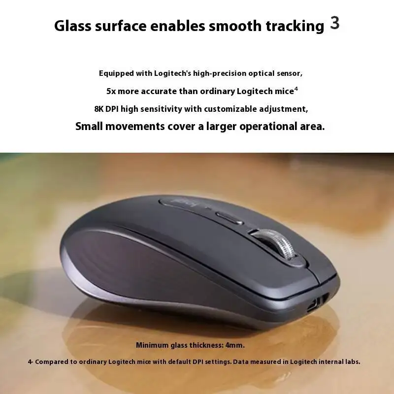 Mouse Nirkabel Logitech Versi Mac Bluetooth Senyap Portabel Kantor Apple Pink Girl MX Anywhere 3S