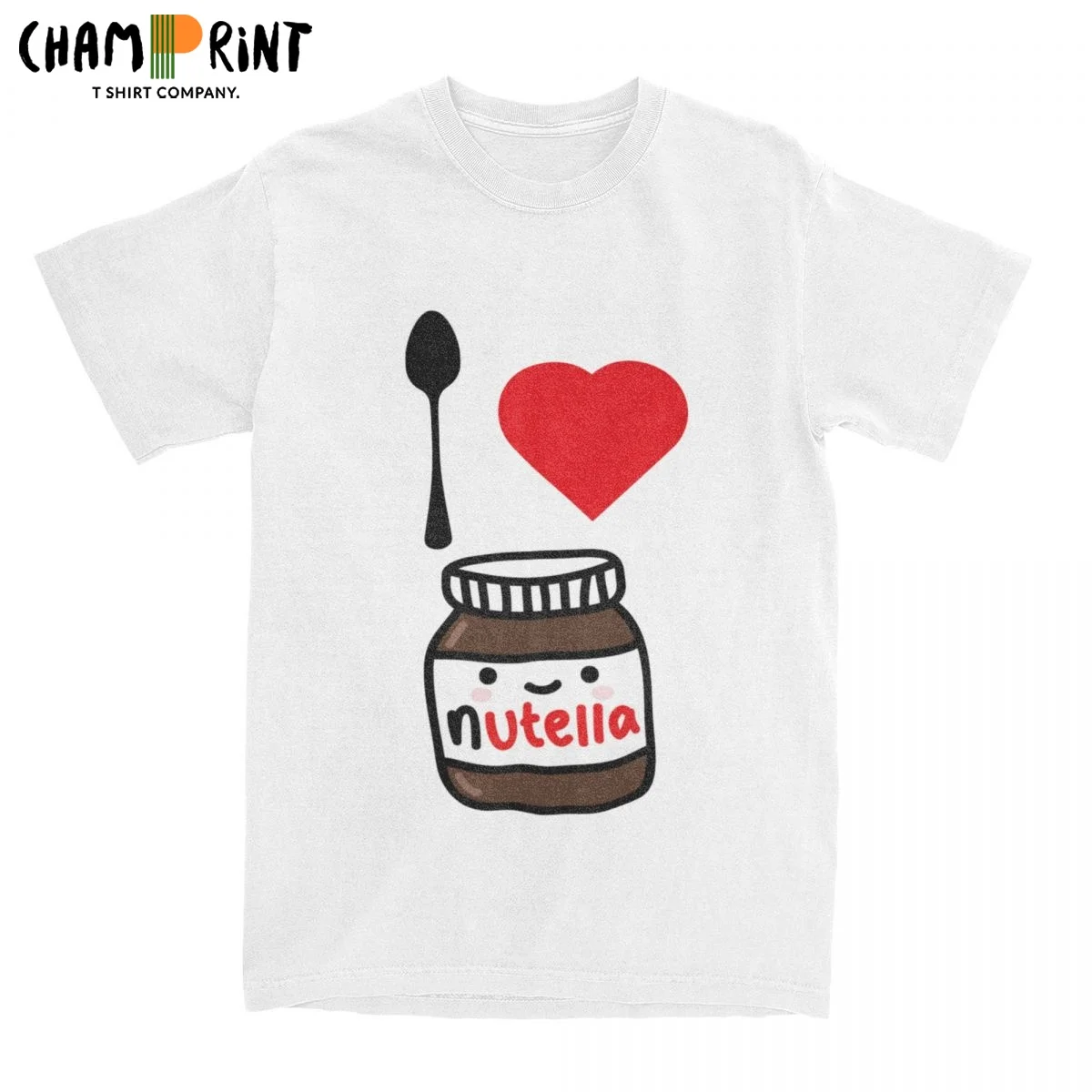 I Love Nutella Men T Shirt Vintage Tees Short Sleeve Round Neck T-Shirts 100% Cotton Summer Tops