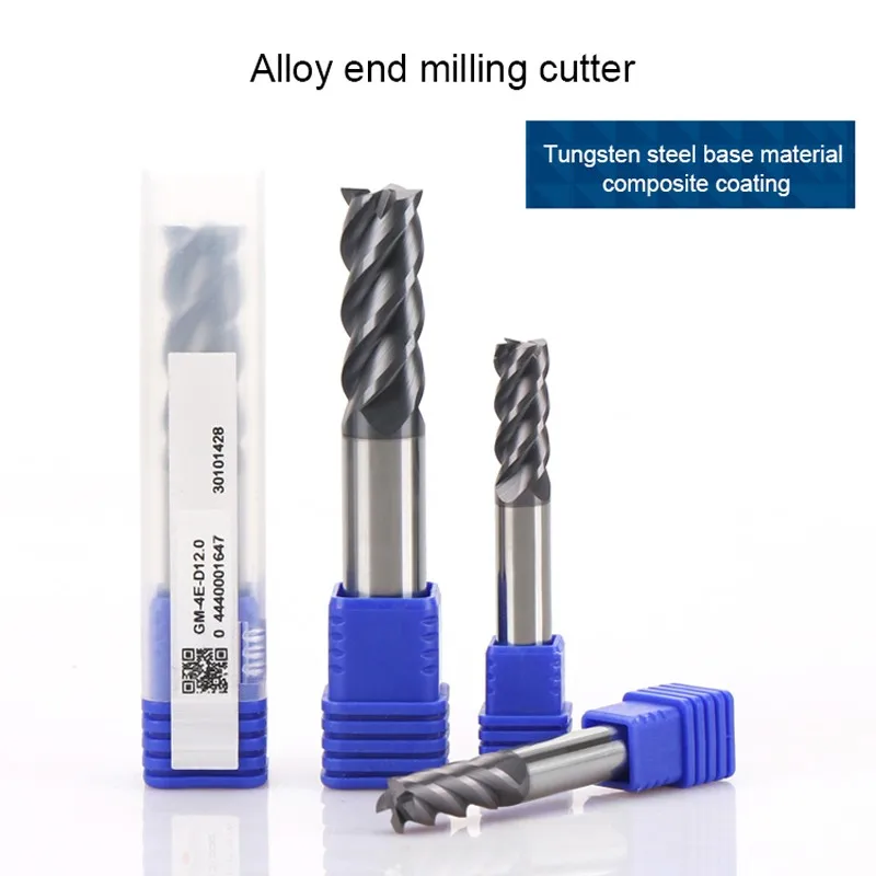 SHAZAM Tungsten Steel Carbide 2/4-Flute Flat End Mill 1-20mm CNC Mechanical Machining For Steel Milling Cutter Tools 1-20PCS