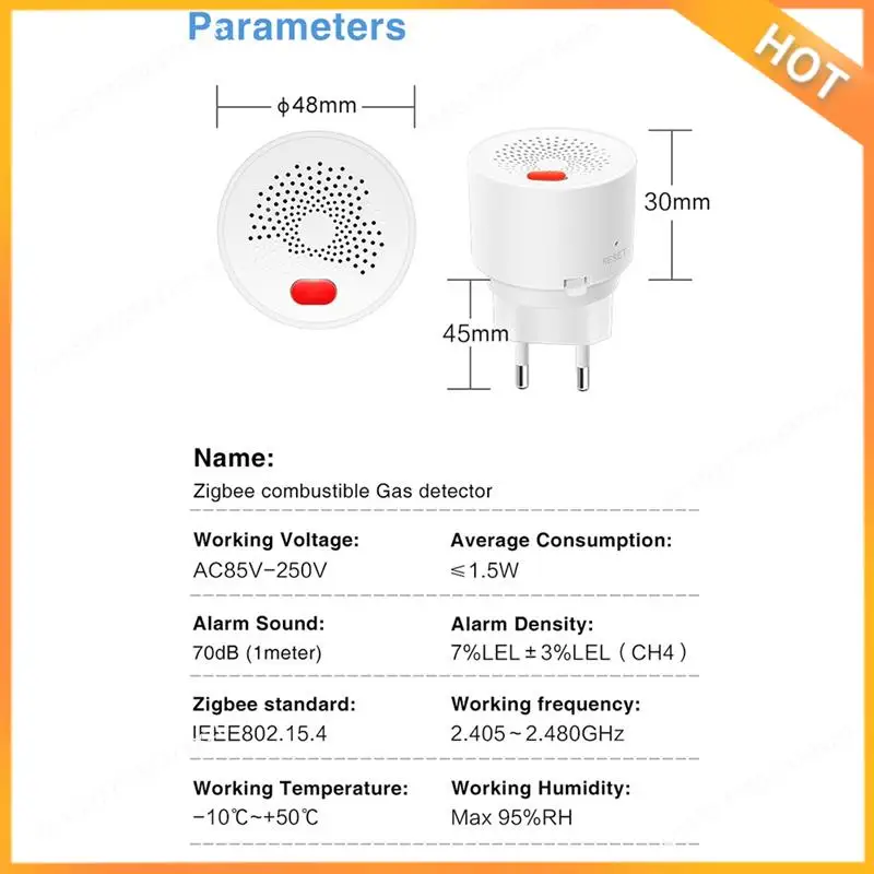 A43M زيجبي مستشعر الغاز الطبيعي القابل للاحتراق المنزلية الذكية غاز البترول المسال تسرب الغاز كاشف إنذار الحماية الأمنية من الحرائق الاتحاد الأوروبي التوصيل