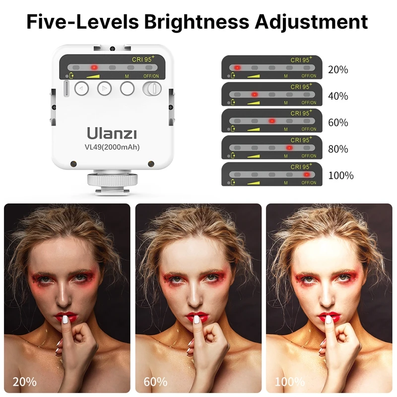 Ulanzi MT-08 Blanc Mini Trépied Portable avec Cold Shoe Support de Téléphone Portable Appareil Photo DSLR Téléphone Vlog support de déclinaison pour iPhone Android