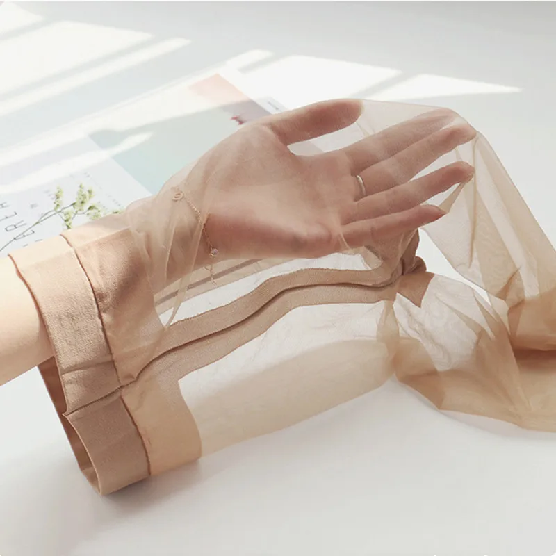 2 أزواج مجموعة النساء الجوارب 0D الترا شير مثير تنفس مطاطا جوارب ضئيلة جوارب عالية الخصر تأثير الطبيعة حماية الشمس