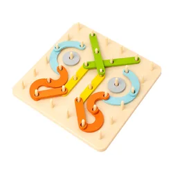 Children Wooden Creative Nail Board Geometric Column Set Montessori Construction Puzzle Geometric Pegboard Sensory Educational
