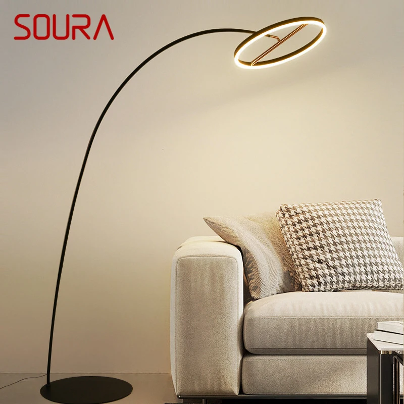 

SOURA Nordic Fishing Floor Lamp ModernFamily Living Room Beside The Sofa Creative LED Minimalism Standing Light