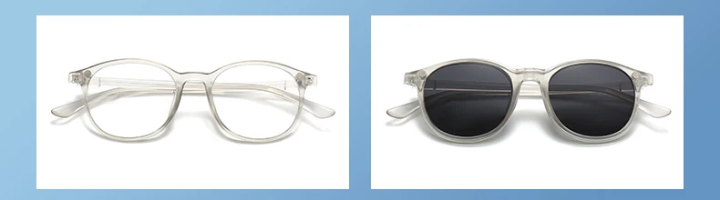 Vcka transparenten Rahmen Frauen Myopie Sonnenbrille 6 in 1 Magnet clip Brille runde Männer polarisierte verschreibung pflicht ige Brille-0.5 ~-6,0 – Detail 2