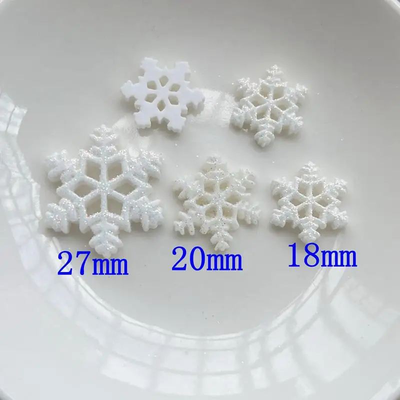 20pcs 18mm & 20mm & 27mm snowflake resin decoration flat back Kawaii resin flatback Christmas party decoration. Christmas crafts