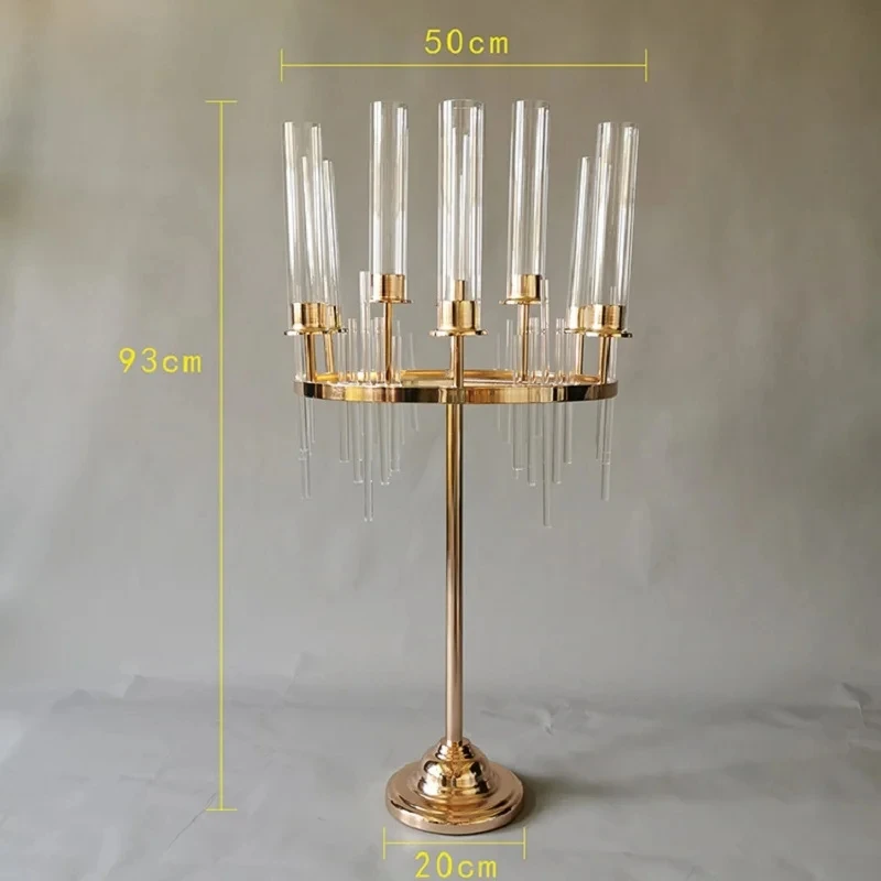 5pcs/10pcs 9 Heads Metal Candlestick Holders Stands Wedding Table Centerpieces Flower Vases Road Lead Party Decoration