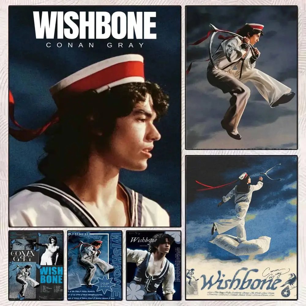 Pop Singer C-Conan Gray Wishbone Poster Modern Minimalist Wall Art Prints Poster Home Decor Interior Bedroom Living Room