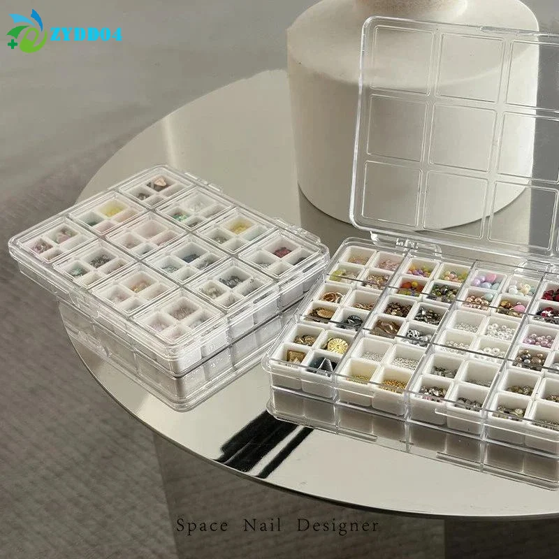 ●24/36/48Grids Nail Decoration Accessories Storage Box Transparent Jewelry Earrings Display Box Storage Container - view 2