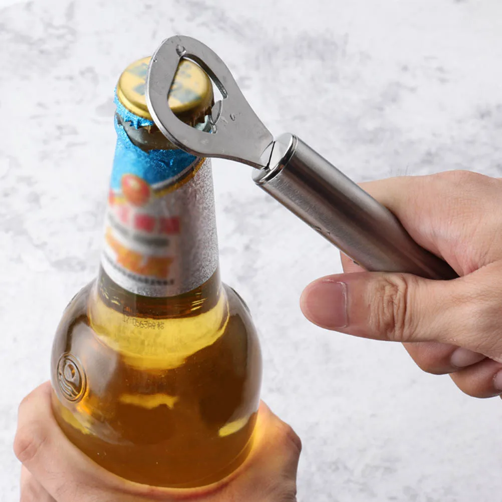 

Stainless Steel Bottle Opener Heavy Duty Long Handle Smooth Flat Grip Beer Bottle Opener Tool For Metal Cap Removal