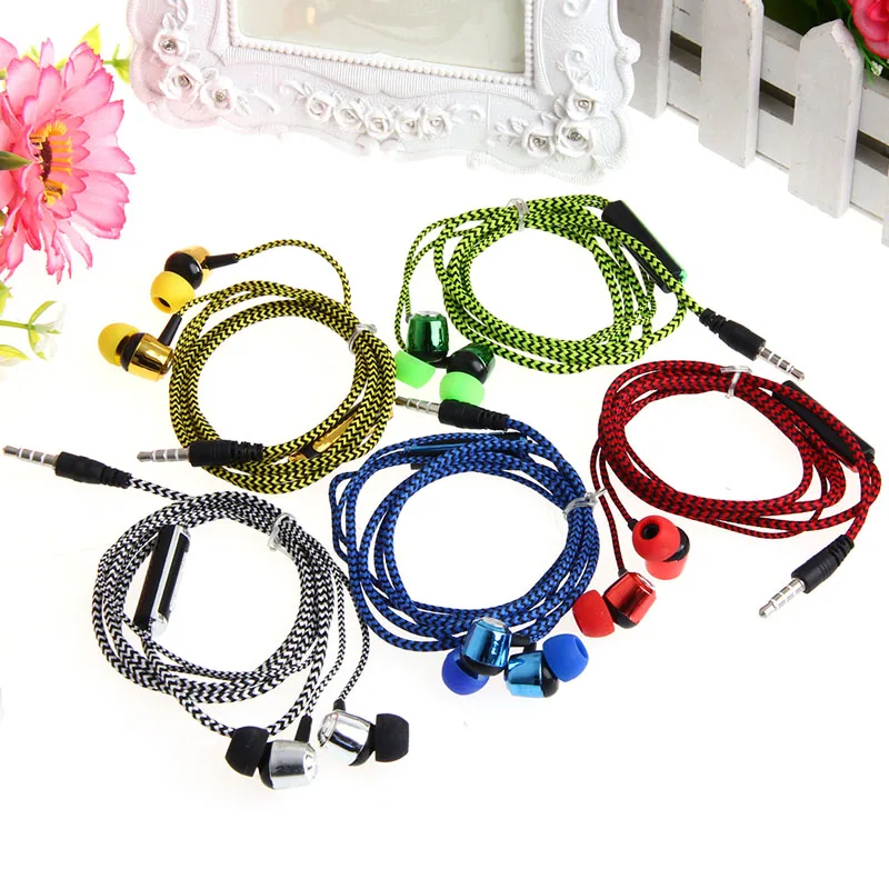 3.5mm In-Ear Earphone Headphone With Mic Braided Headset For phone New