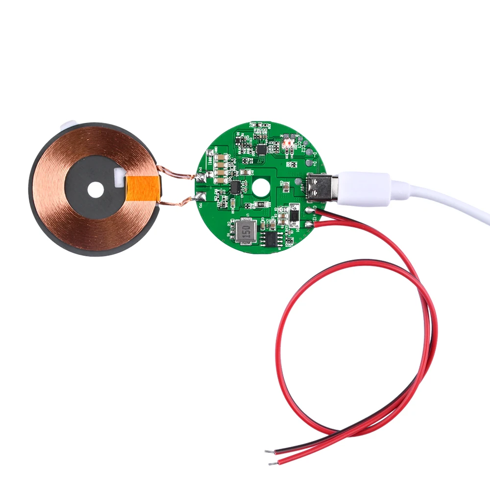 DC9-30V 20W High Power Type-C Wireless Charger Transmitter Module Circuit Board QC/PD Standard Fast Charging DIY for Phone