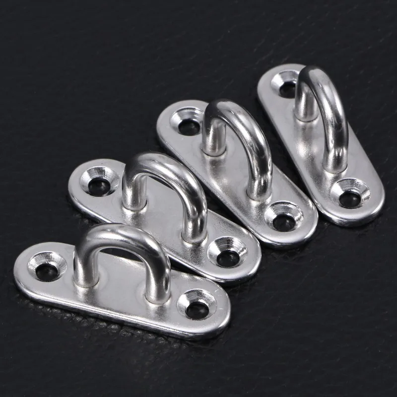 4Pcs U-Hook - Heavy Duty, Corrosion Resistant Eye Plate for Ships, Awnings and Wall Accessories, Steel Wall Hook