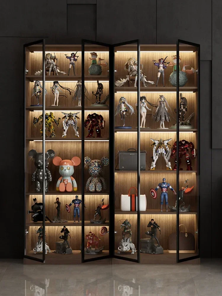 Modern luxury hand-held display cabinet glass door display cabinet Lego model custom display cabinet landing large