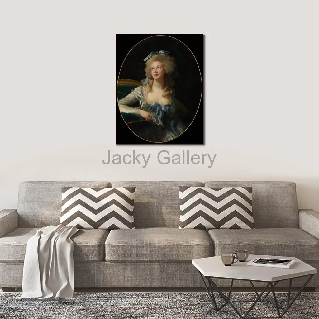 Madame Grande Large Wall Art Hand Painted Elisabeth Vigée Le Brun Portrait Oil Painting Lady Canvas Apartment Living Room Decor