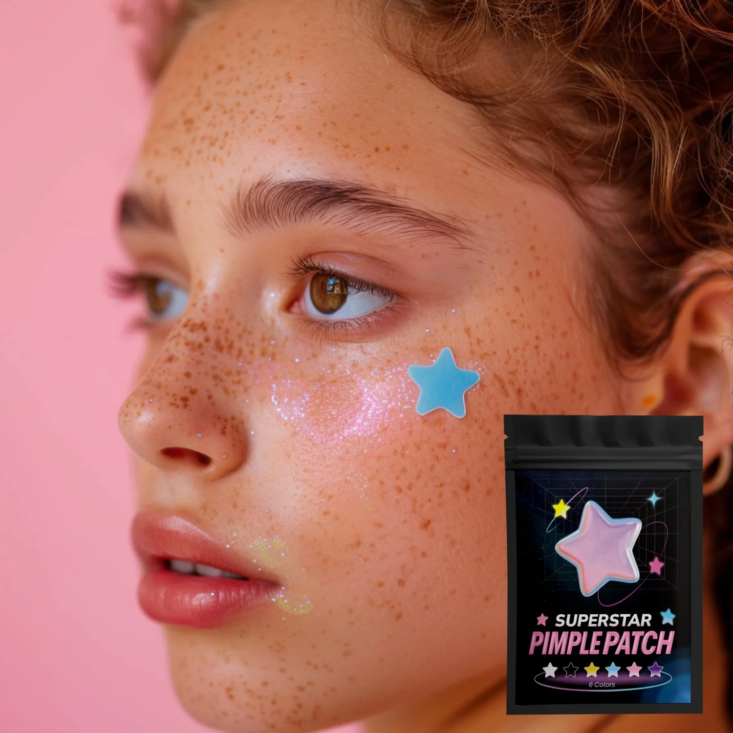 240Pcs pieces of multi-color star acne patches, facial acne patches, concealer acne patches, and pimples patches, ultra-thin image 3