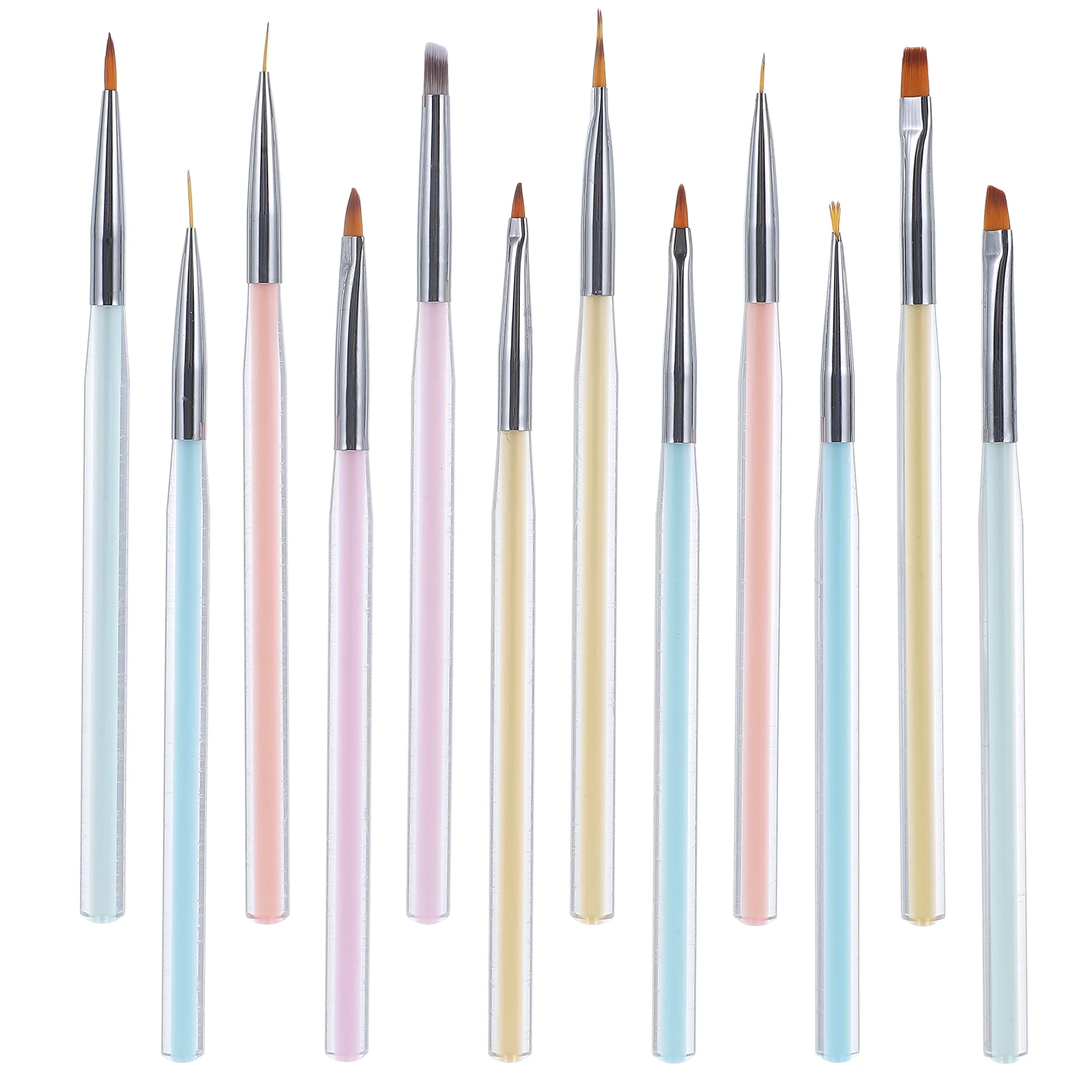 

12pcs Art Liner Brush Set For Gel Acrylic Detailing Fine Tip Reusable Tools Creative Drawing Nail Salon Supplies Liner Brushes