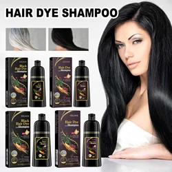 Shampooing colorant instantané pour cheveux 3 en 1, colorant pour cheveux gris à noir et blanc, traitement pour cheveux blancs, hommes et femmes