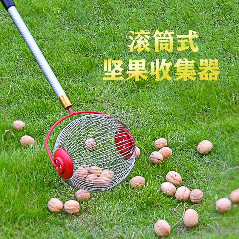 Fruit Picker Tool, Nut Gatherer Walnut Chestnut Collector for Garden Yard, Long Handle Fruit Picker