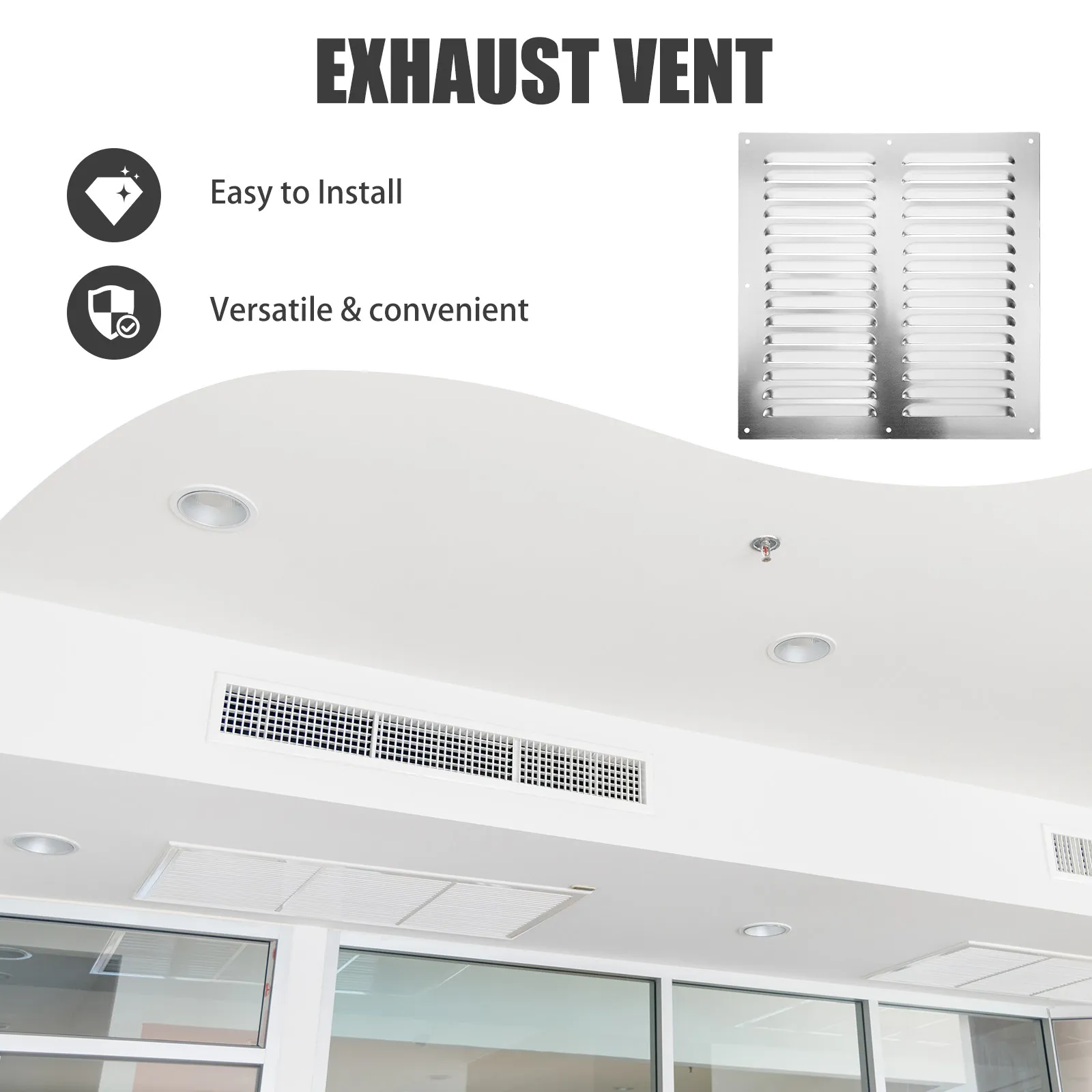 Stainless Steel Ventilation Grille Louver Design for Ac Exhaust Fan Air Vent Cover Wall Ceiling Floor Bathroom Cold Air Return - view 4