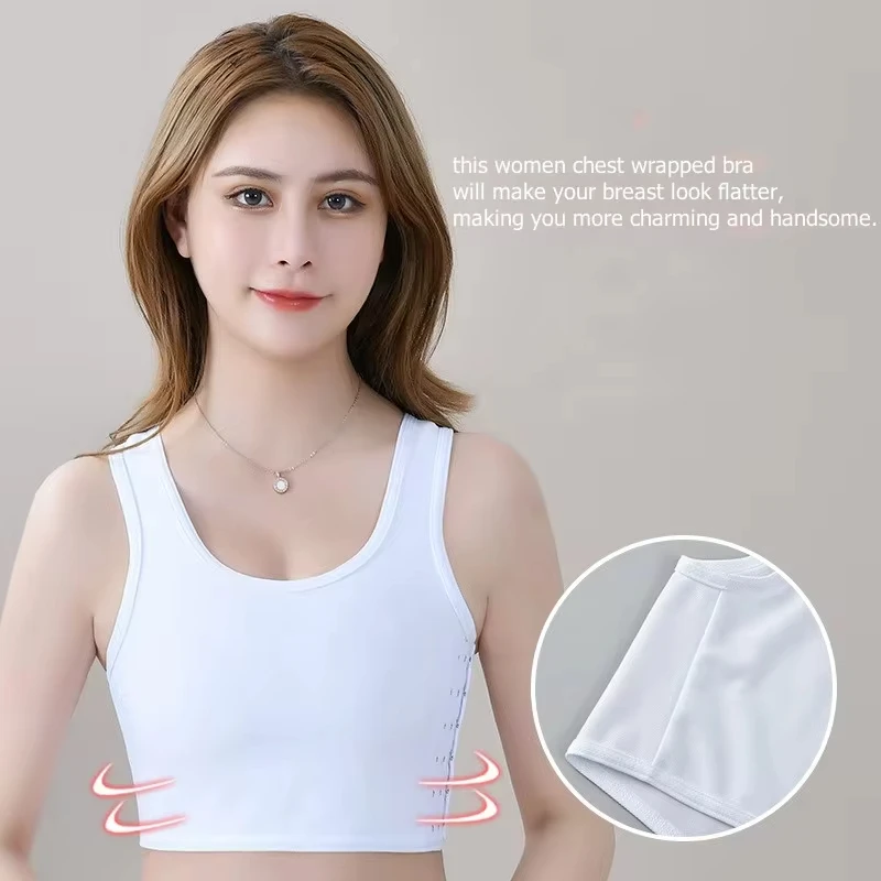 Flat Breast Binder Tomboy Underwear Women Seamless Summer Short Vest Tank Top Shaper Bustier Shpaer Vest