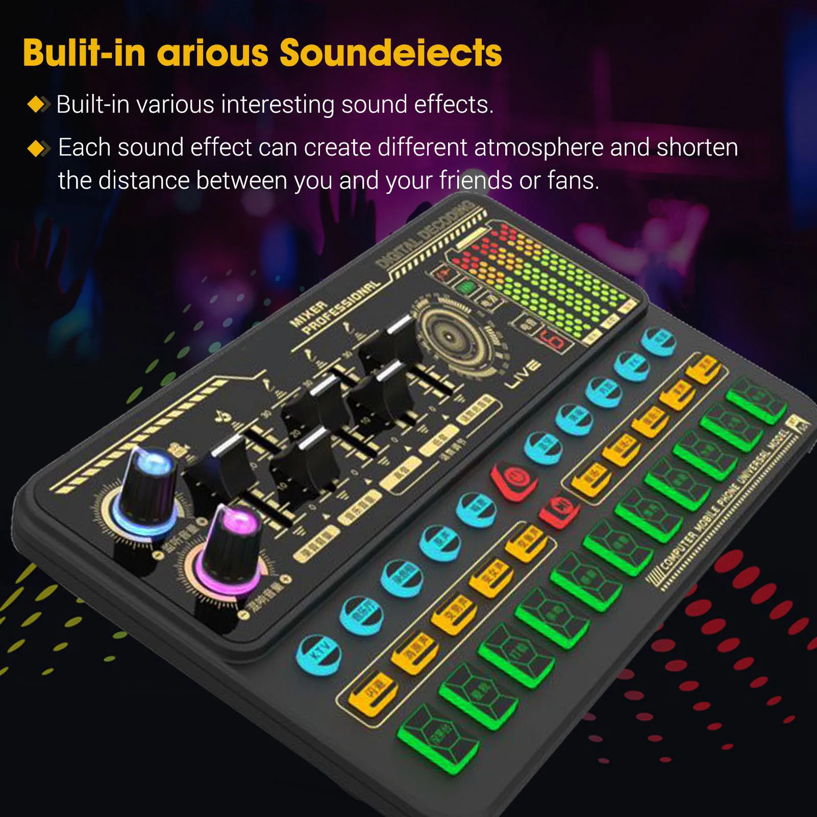 

Многофункциональная звуковая карта Live SK500 и комплект подвесного микрофона BM800, комплект конденсаторного микрофона, аудиомикшер для компьютеров и телефонов