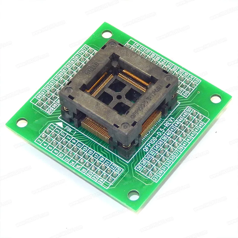 Test Programming Socket QFP100-0.5-REV1 Adapter Spacing 0.5mm with PCB