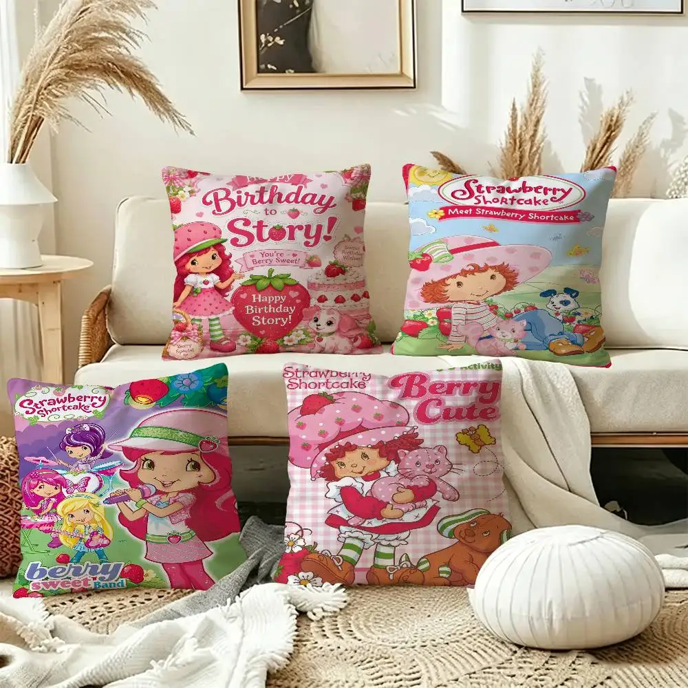 S-strawberry-shortcakeS Pillow Cover for Bedroom Room and Living Room Sofa Decorative Cushion Cover