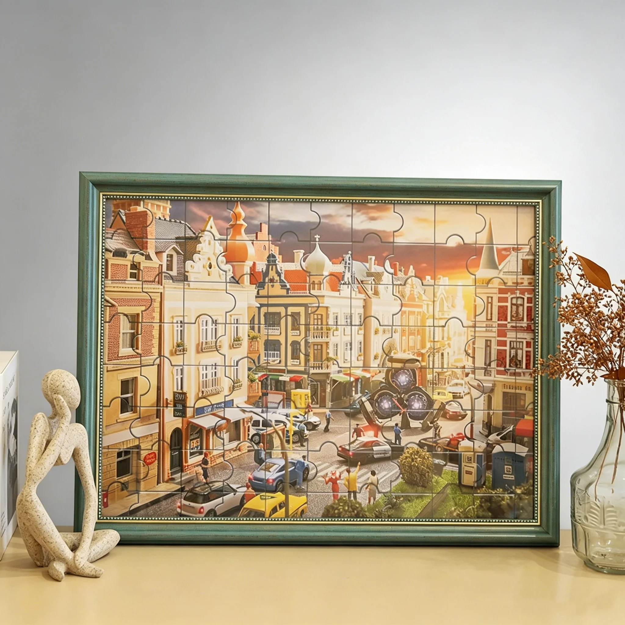 Classic Retro DIY Framing Outer Frame Wall Mount Picture Frame For Oil Painting Sketch Art Poster Home Wall Decor 1 Piece Set