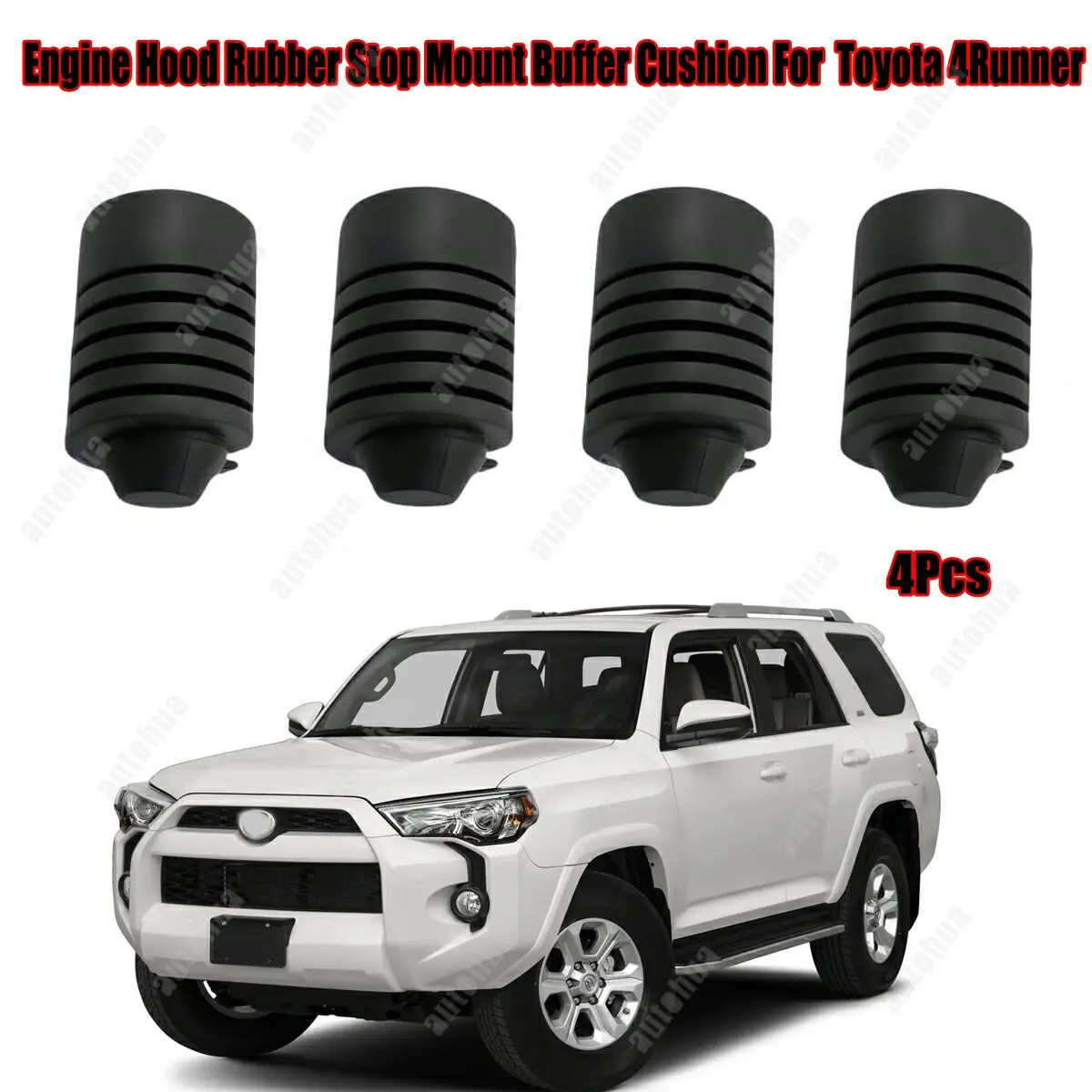 

For Toyota 4Runner 2012-2015 4Pcs Car Engine Hood Tailgate Rubber Stop Mount Bush Buffer Cushion Replacement Accessory