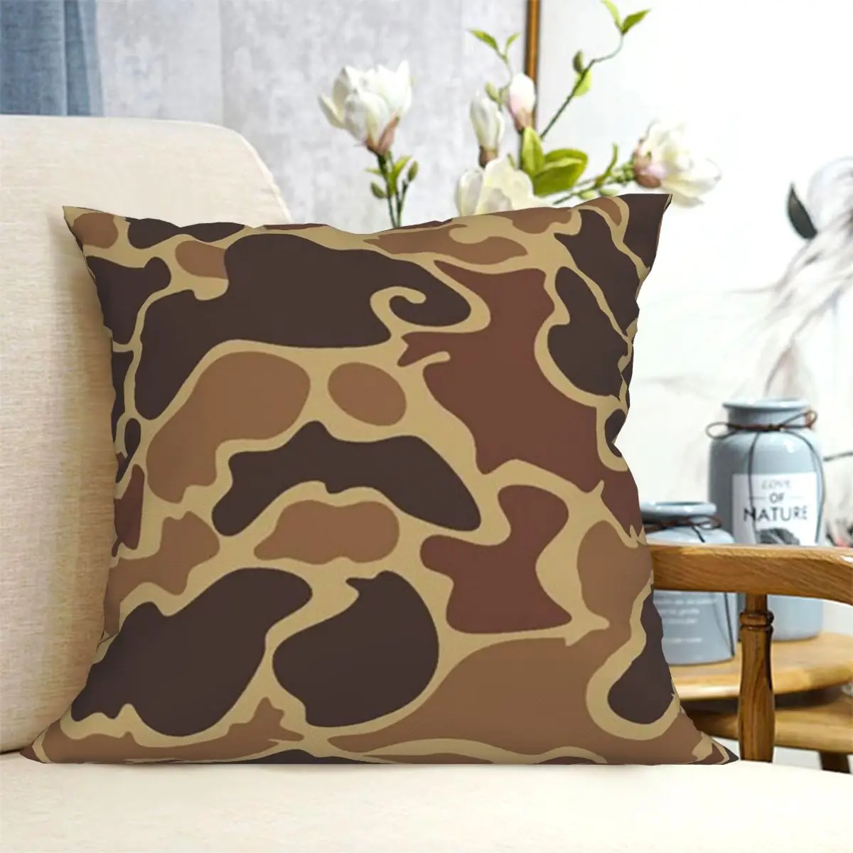 Duck Camo Square Pillowcase Cushion Cover Pillow Case Throw Pillow Cover for Home Sofa Living Room