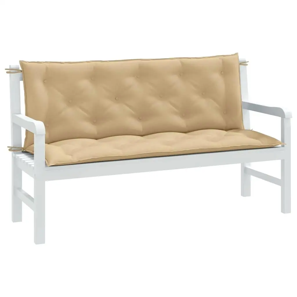 Melange Beige Garden Bench Cushions Set of 2 - 59.1x19.7x2.8 Durable Fabric