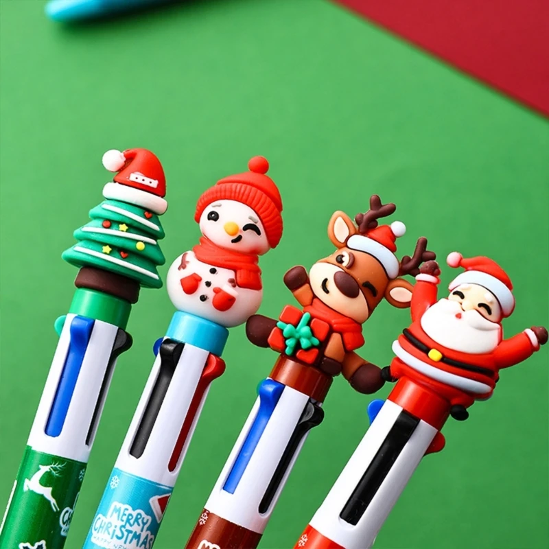 10 قطعة قلم متعدد الألوان قابل للسحب 4-Color-in-1 قلم حبر جاف متعدد الألوان قلم للكتابة الترميز اللوني