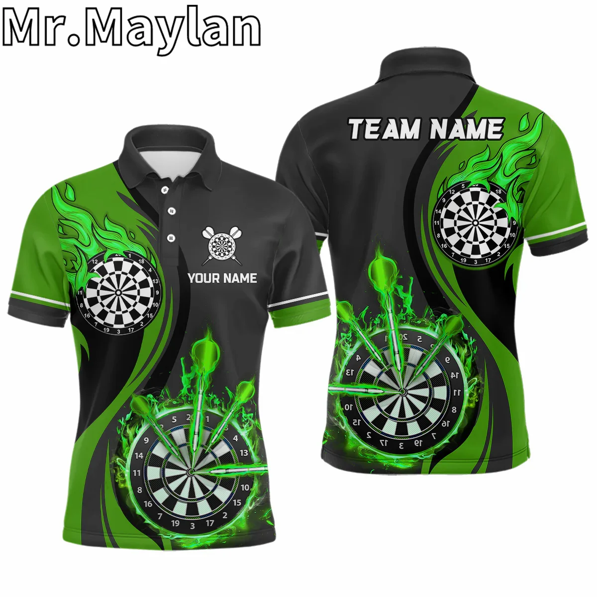 Gepersonaliseerde 3d Adelaar Amerikaanse Vlag Patriottische Darts Poloshirts Voor Mannen Custom Rode Vlam Darts Truien Geschenken Voor Darts Liefhebbers